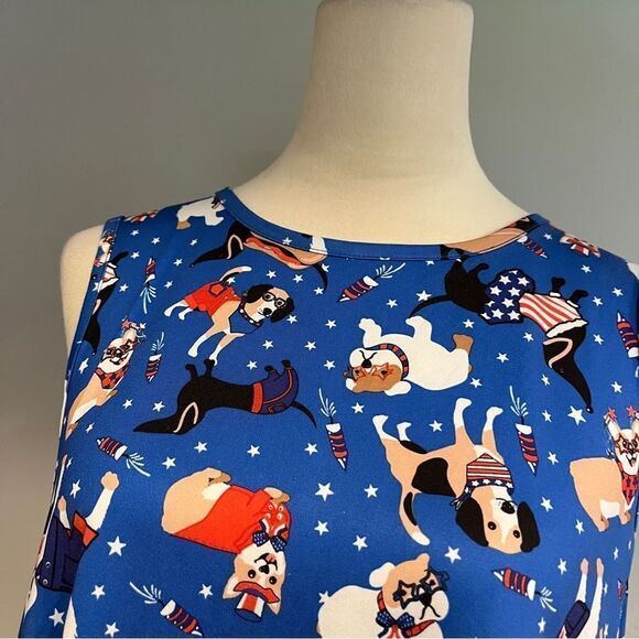 4th of July sleeveless scoop neck swing dress - Picture 2 of 13